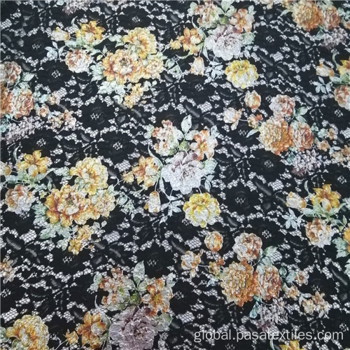 Printed Embroidery Fabric Custom Printing African Latest Cord Laces Fabric Supplier